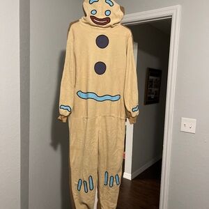 Plush Gingerbread adult onesie xl